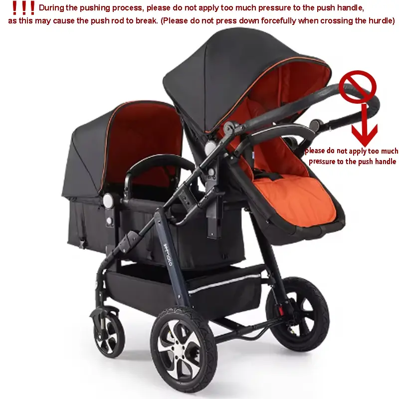 Poussette Double Jumeaux Mybooni | Confortable & Pliable pour 2 Enfants