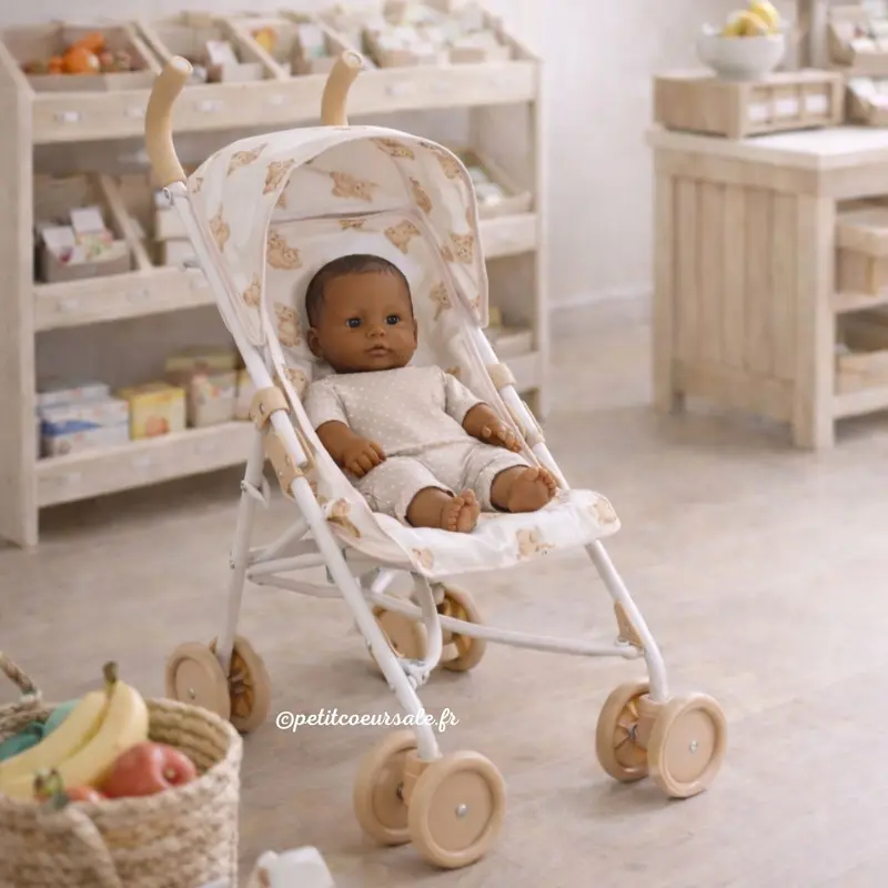 Poussette parapluie poupée Teddy – Jouet imitation enfant