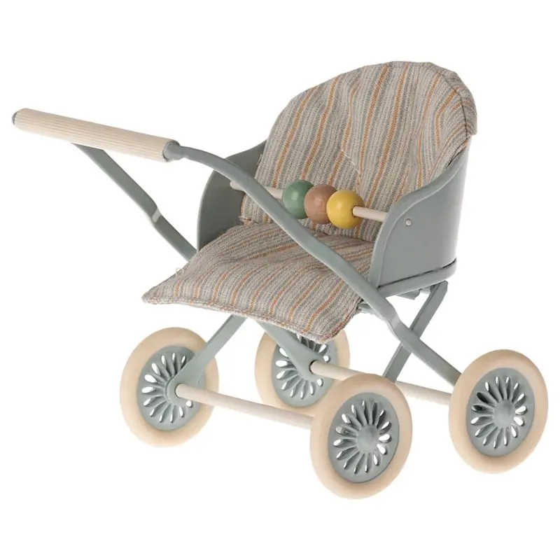 Poussette Pour Souris Maileg, Bébé - Bleu