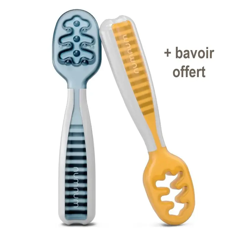Pré-Cuillères d'apprentissage pour bébé Num Num - Bleu et Orange
