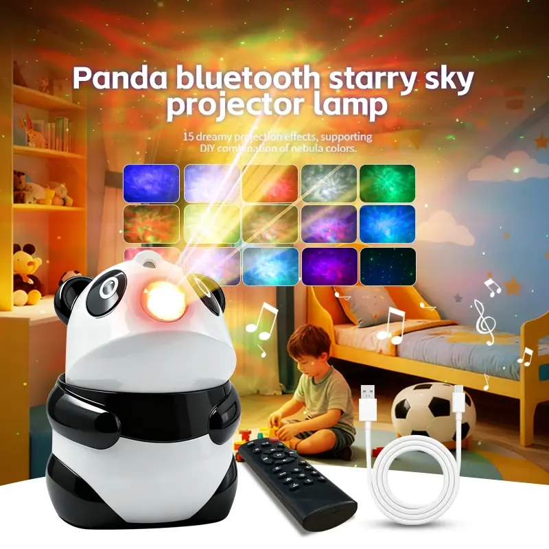 Projecteur nébuleuse panda Mybooni — 15 modes lumière Bluetooth chambre