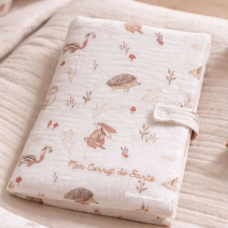 Protège-carnet de santé bébé coton – Cosy forest