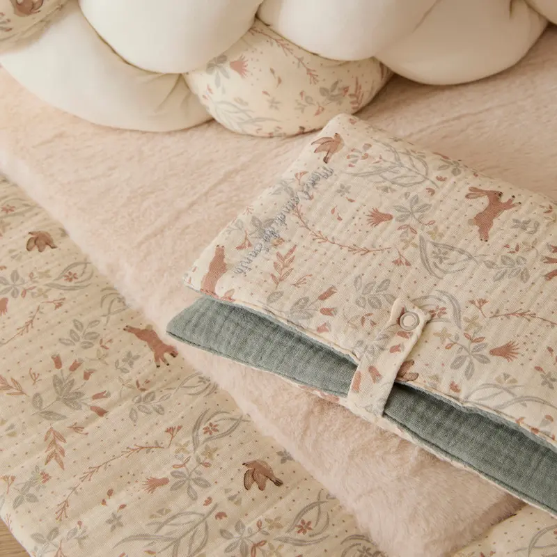 Protège-carnet de santé bébé coton – Jardin enchanté
