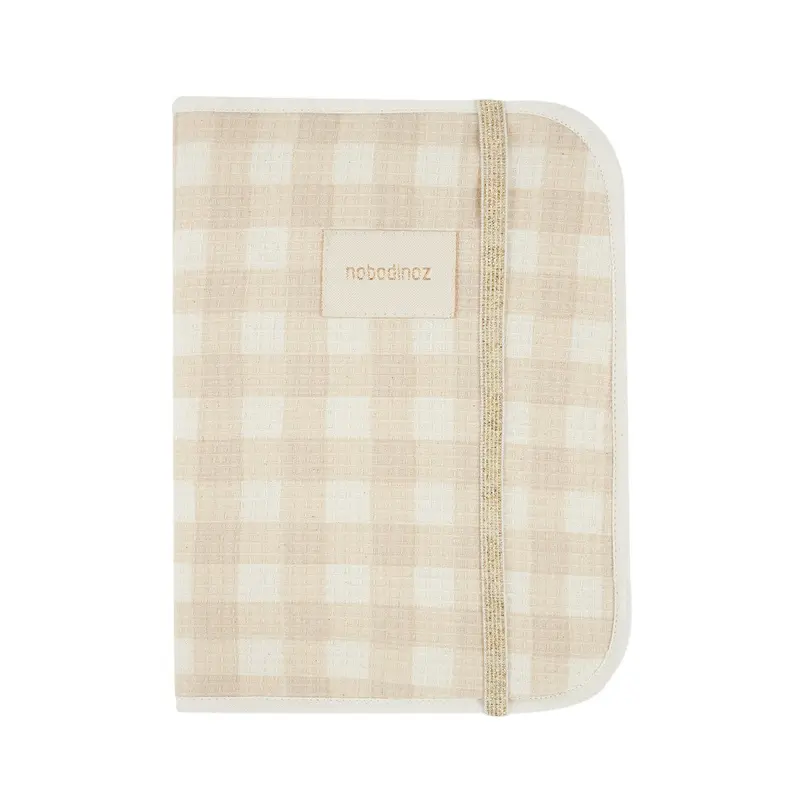 Protège carnet de santé nid d'abeille Poema - Ivory Check