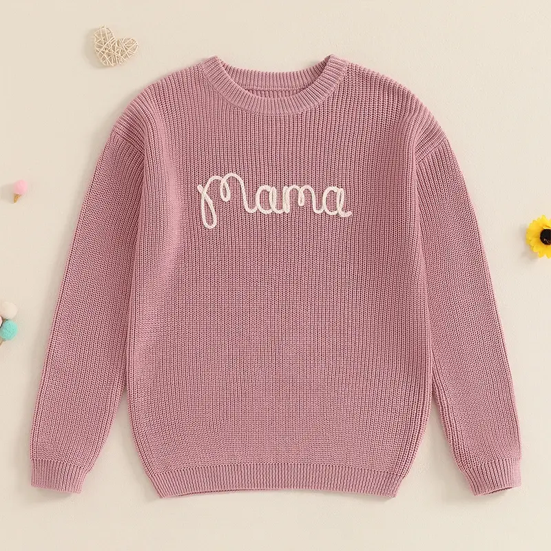 Pull Assorti Maman-Bébé Broderie Lettre | Mybooni