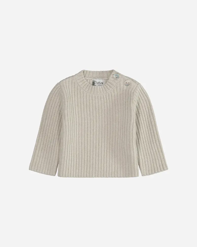 Pull bébé épaules boutonnées beige layette
