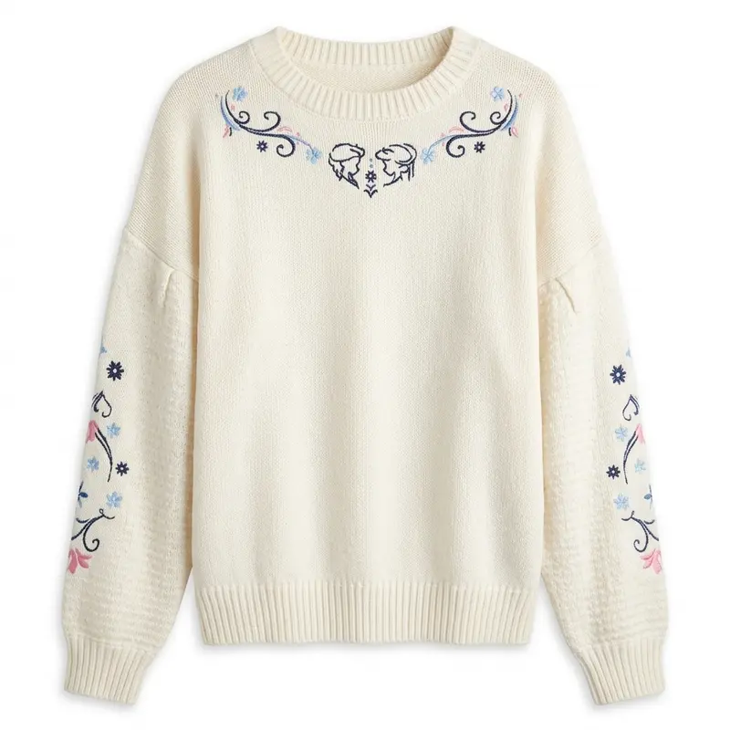 Pull brodé Frozen blanc Elsa & Anna – Disneyland Paris