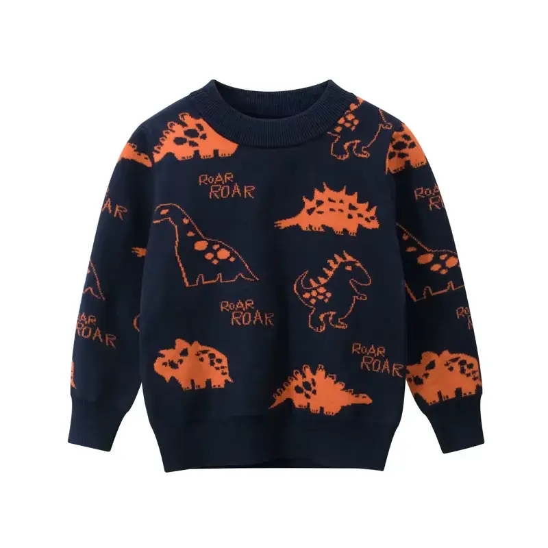 Pull Dinosaure Enfant Col Rond