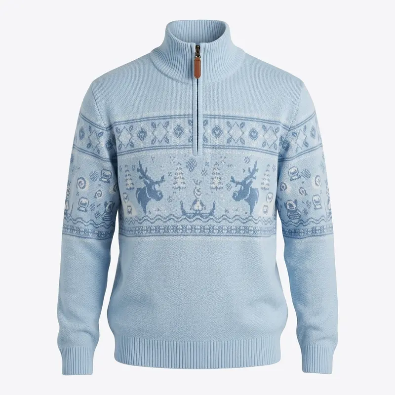 Pull World of Frozen bleu à col zippé – Disneyland Paris