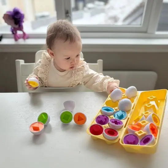 Puzzle bébé association formes – couleurs Montessori