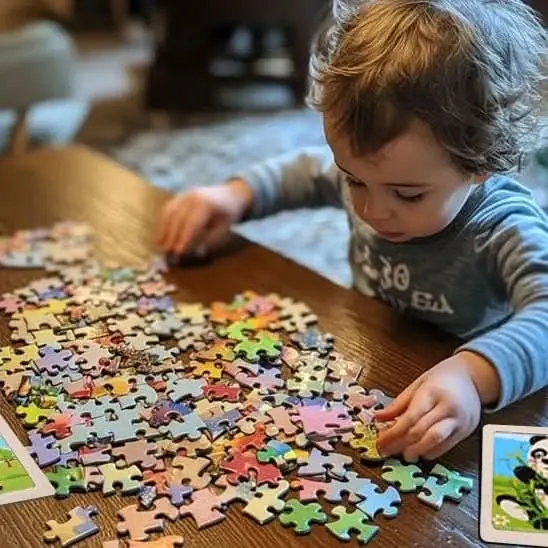 Puzzle bois Montessori 3 ans – Motifs animaux et véhicules
