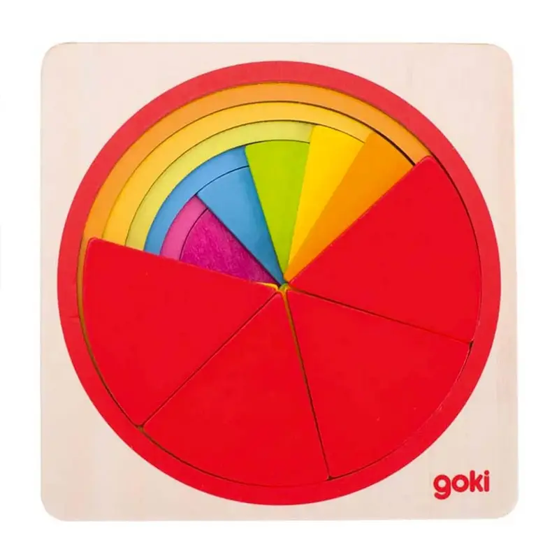 Puzzle cercle multicolore en bois Goki