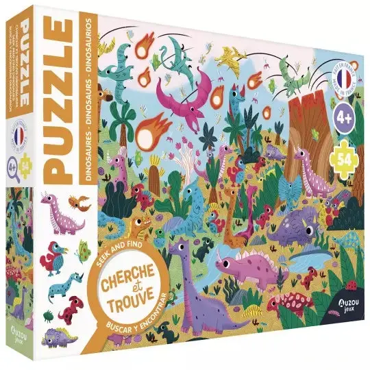 Puzzle cherche et trouve -Les dinosaures - AUZOU