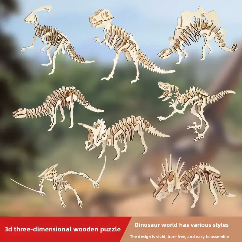 Puzzle Dinosaure 3D en Bois