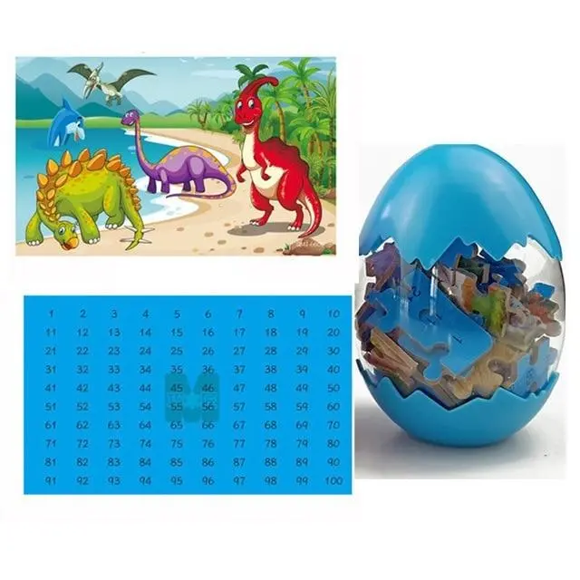 Puzzle Dinosaure <br> Oeuf bleu Bois