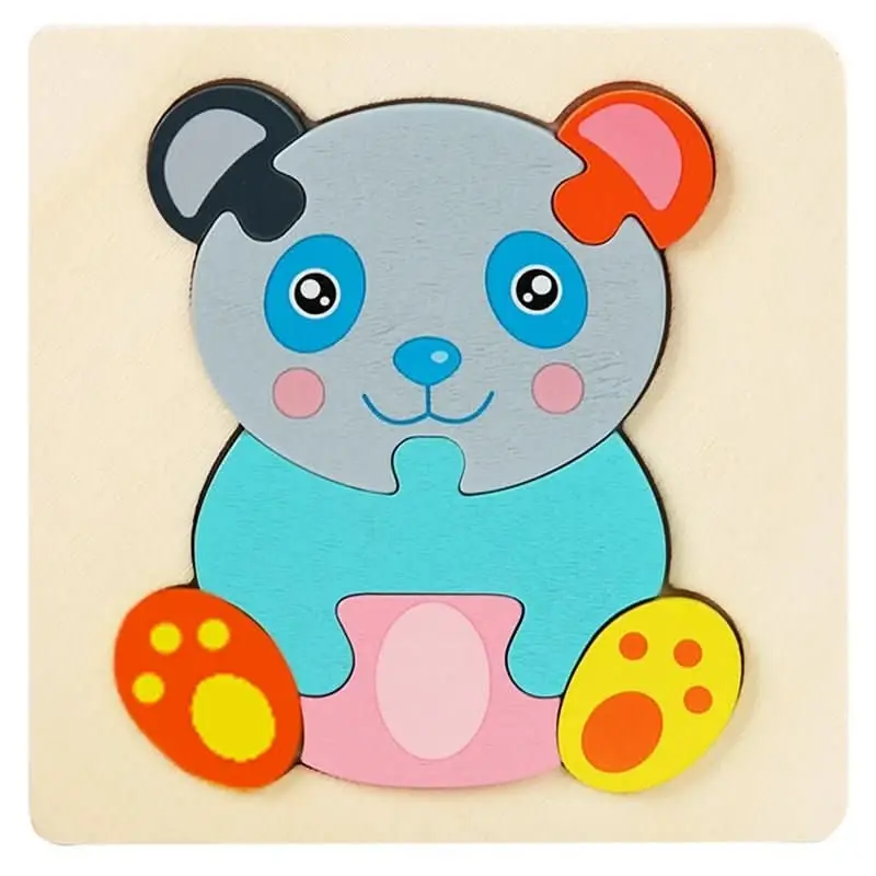 Puzzle Montessori animaux en bois 1-3 ans