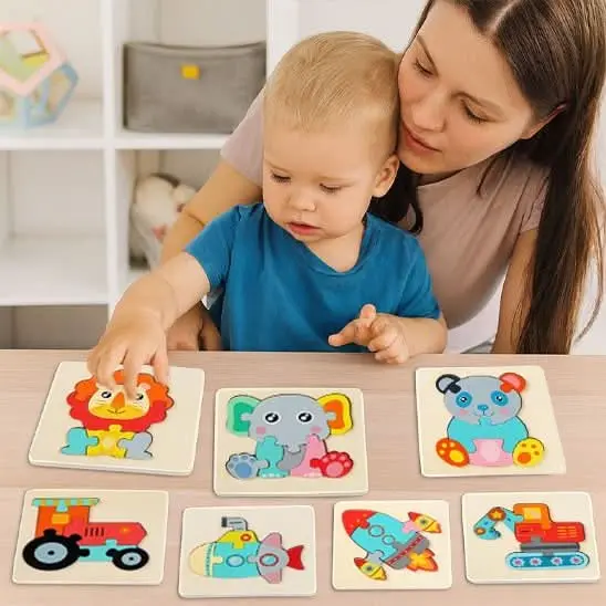 Puzzle Montessori animaux en bois