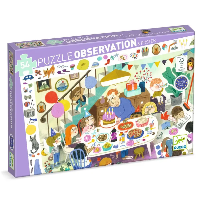 PUZZLE OBSERVATION La fête d'anniversaire - DJECO