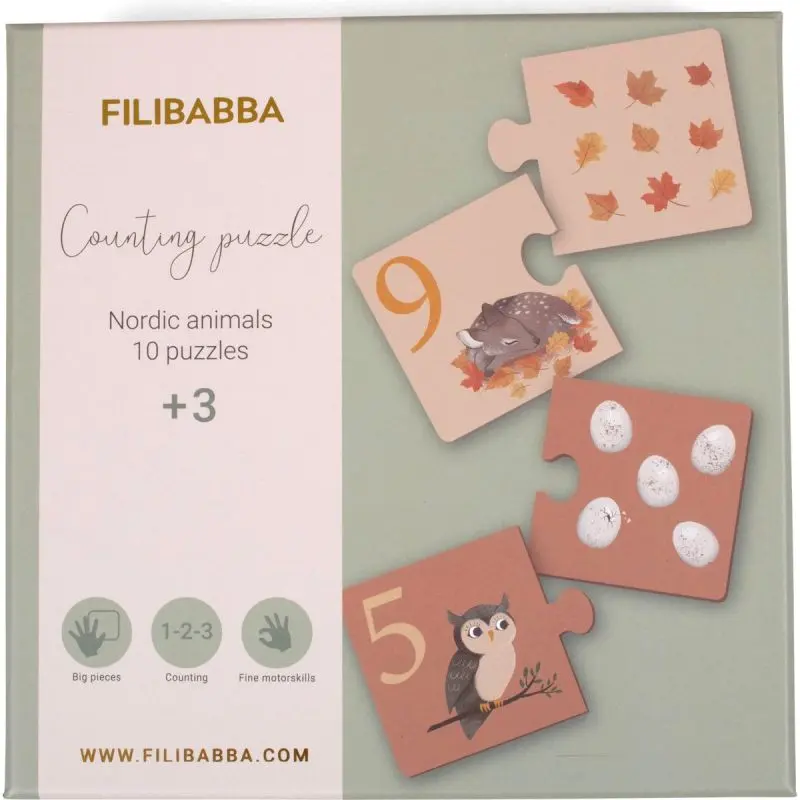 Puzzles pour apprendre à compter - Animaux nordiques - Filibabba
