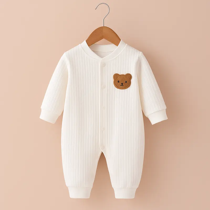 PYJAMA BEBE BLANC EN COTON SANS PIED