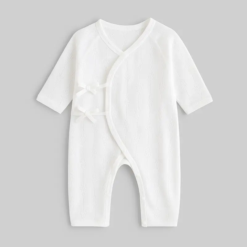 PYJAMA BEBE EN COTON BLANC UNI MI-SAISON
