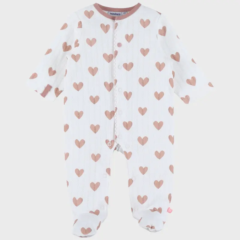 Pyjama bébé en coton pointelle – Petits Cœurs