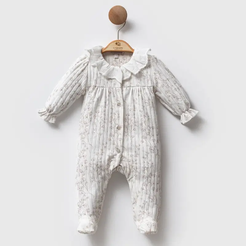 Pyjama Bébé Mixte en Coton Écru | Manches Longues