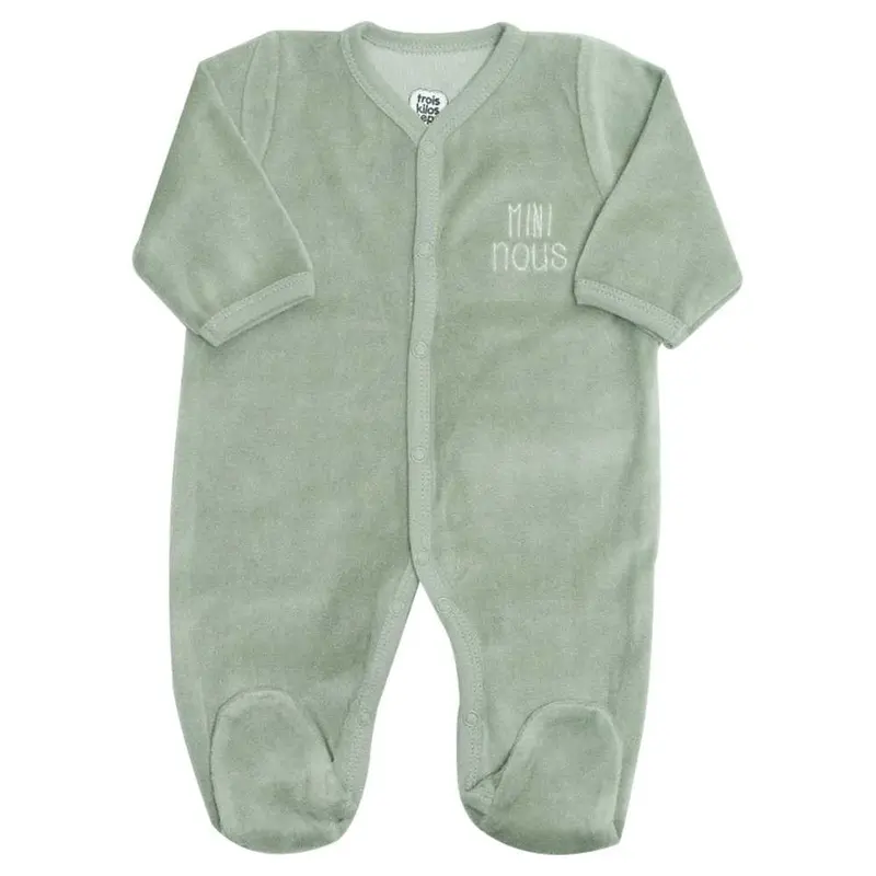 Pyjama bébé velours Mini Nous Olive – Nouveau-né mixte