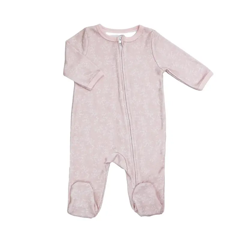 Pyjama bébé zippé - Rose fleuri Naissance