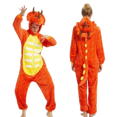 Pyjama Dinosaure <br> Adulte Orange