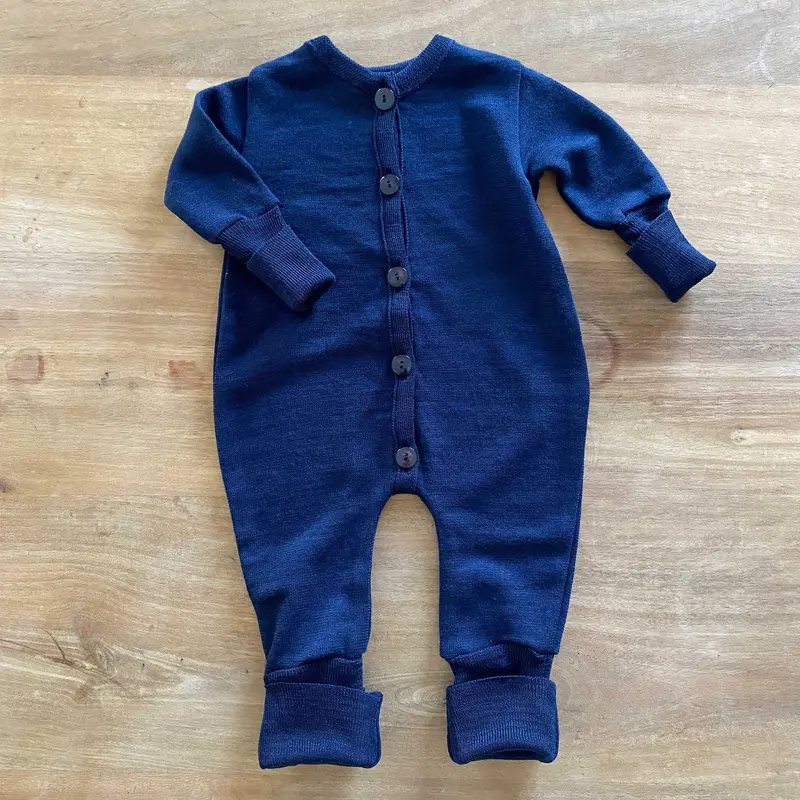 Pyjama en éponge de laine et soie Reiff - Marine
