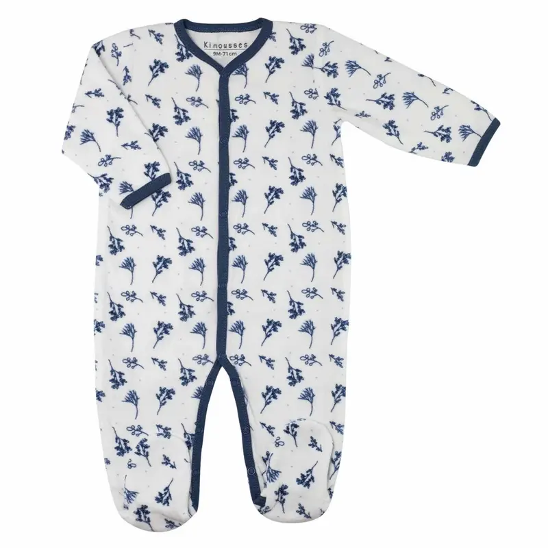 Pyjama en velours bébé Floral – 3 mois et 6 mois