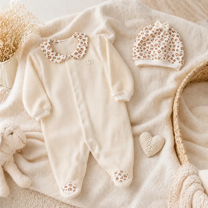 Pyjama et bonnet Bébé – Ensemble petit Leopard