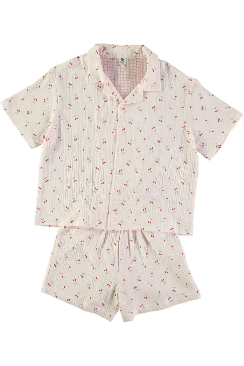 Pyjama fille Rieur - Imprimé cerise
