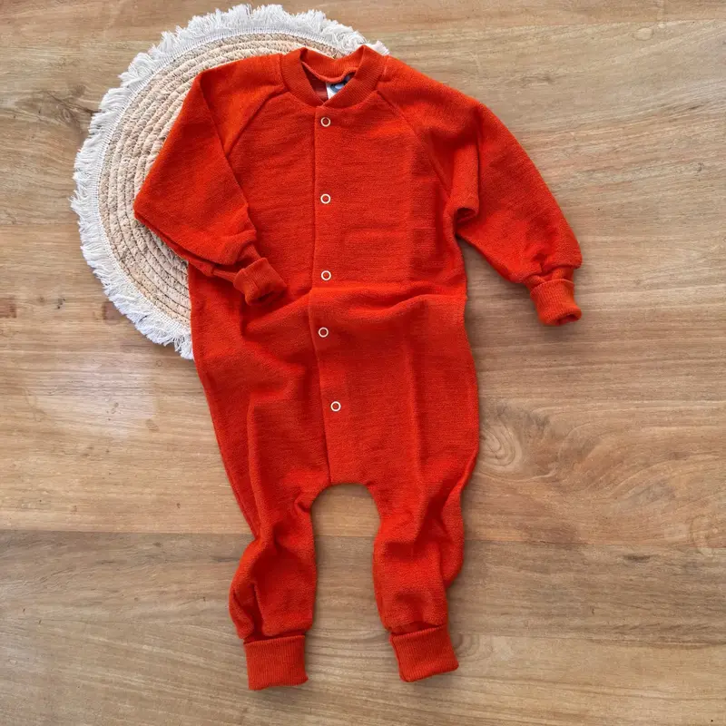 Pyjama sans pieds en éponge de laine Cosilana - Rouille