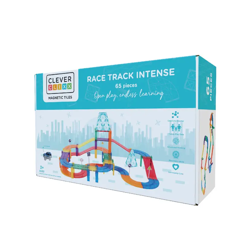 Race Track Intense - coffret de 65 tuiles magnétiques - Cleverclixx