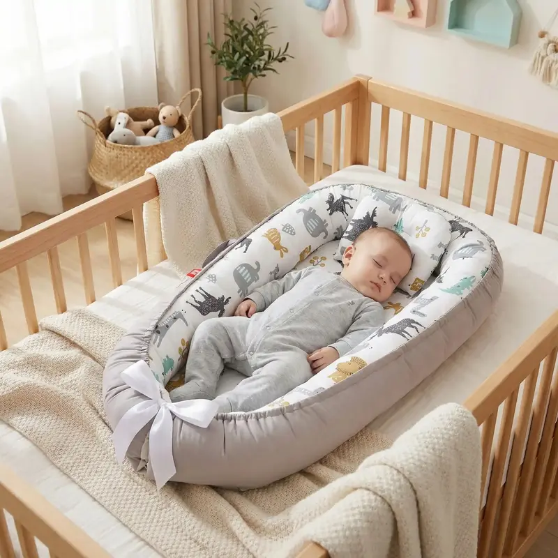 Réducteur de lit bébé cocon en coton respirant | Cocoon Baby