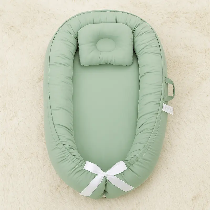 REDUCTEUR DE LIT BEBE VERT SAUGE - BambouNid