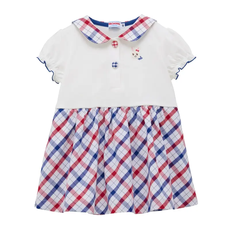 ROBE À CARREAUX COL MARIN USAKO