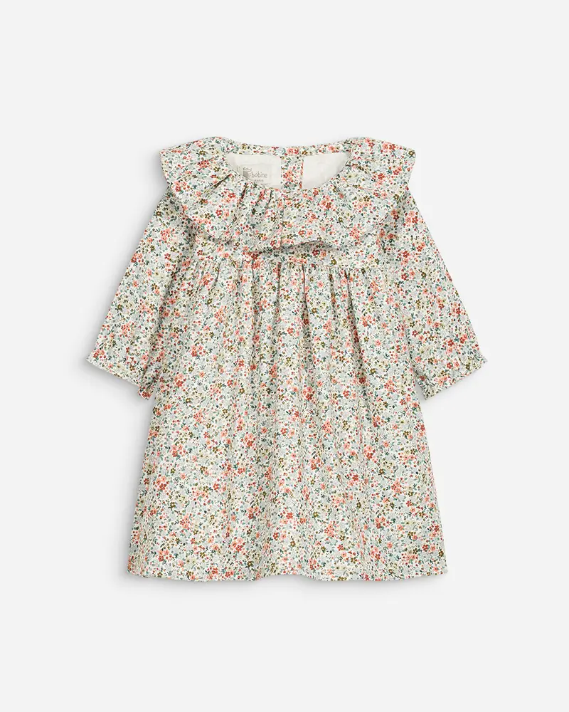 Robe bébé manches longues Thais jardin bleu (tolède)