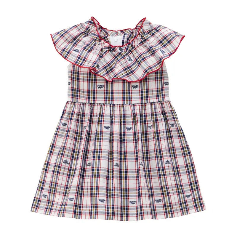 ROBE BLEUE À CARREAUX