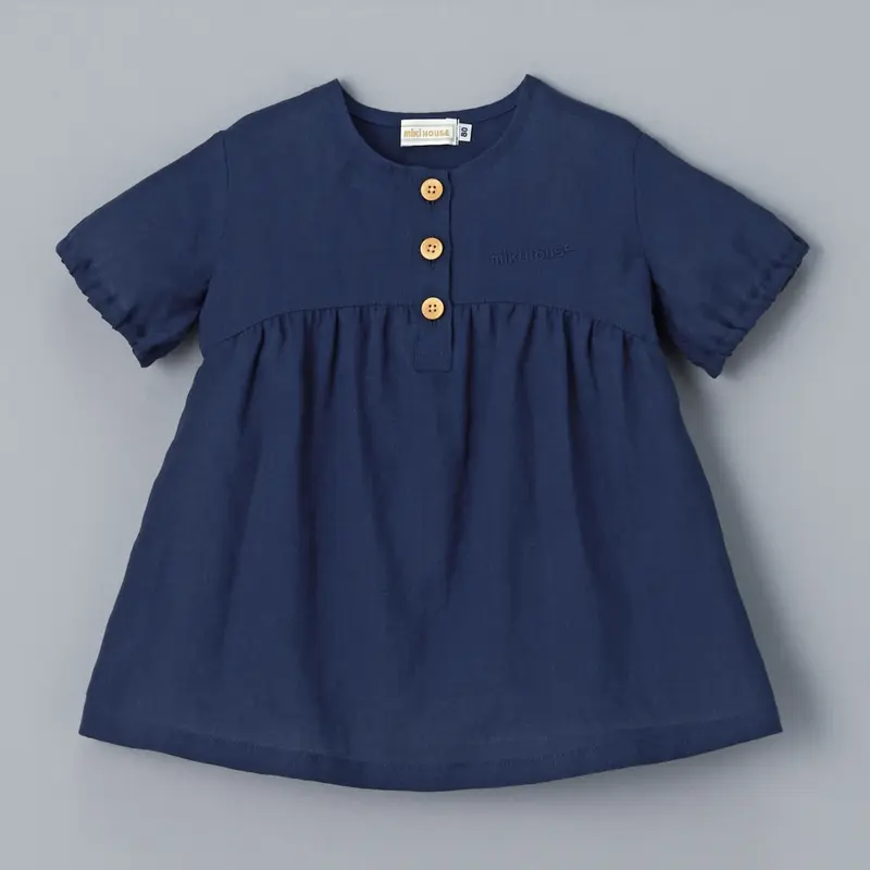 ROBE BLEUE EN LIN MIKI HOUSE