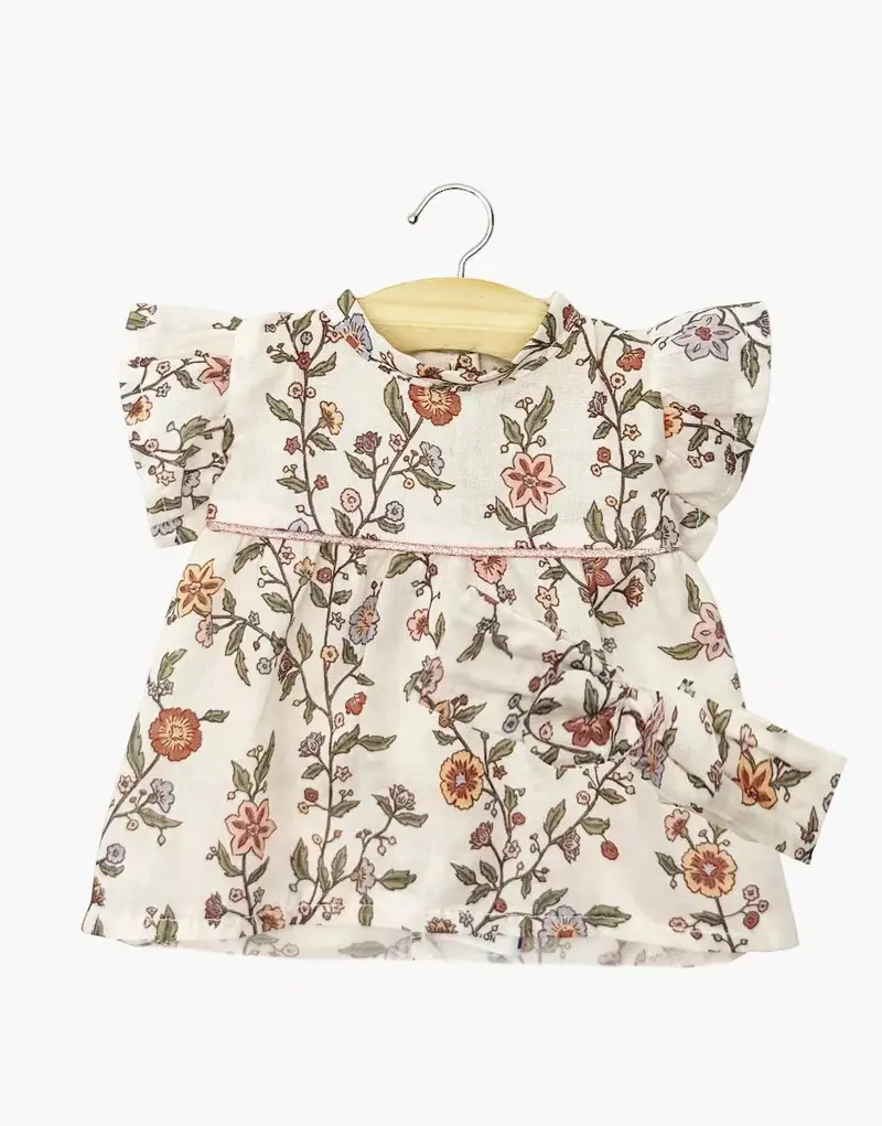 Robe Daisy et son headband à noeud rond en coton Gisèle- minikane