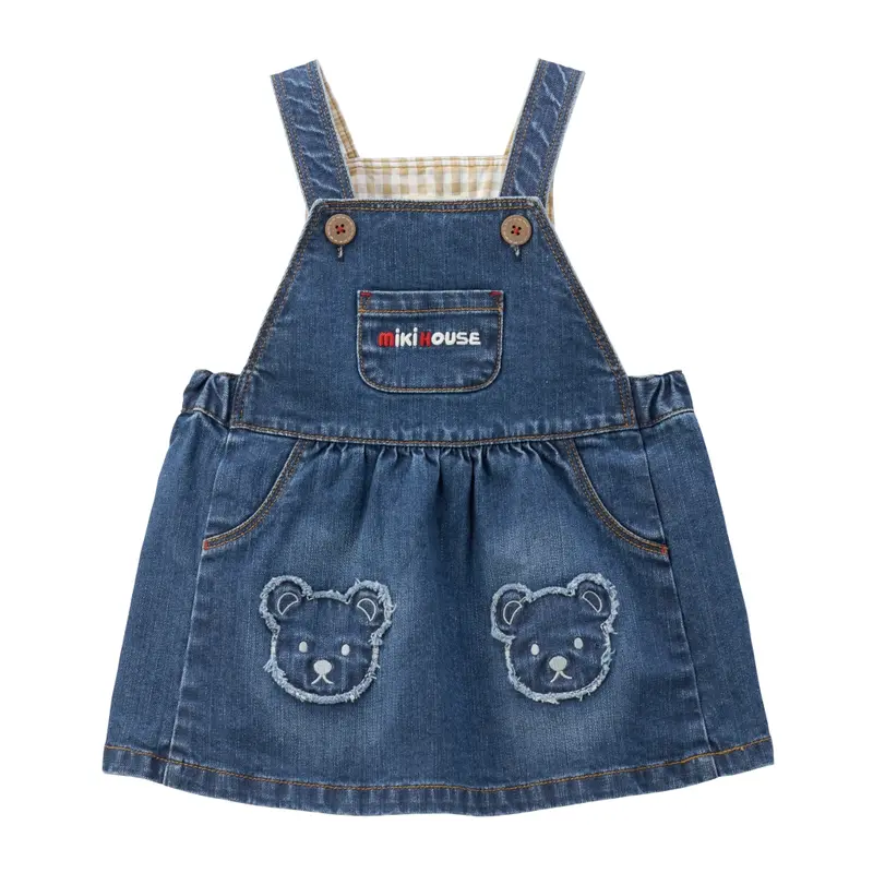 ROBE EN COTON BLEU MARINE MOTIFS TETES D'OURSONS