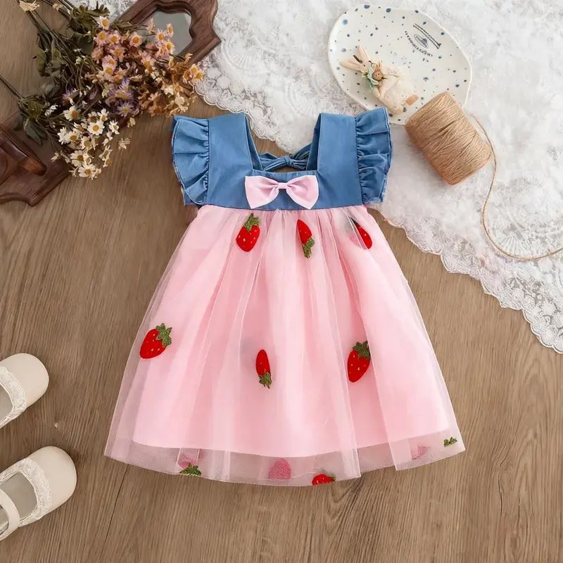 Robe Été Bébé Fille Cerise & Mesh | Plage & Ville | Mybooni