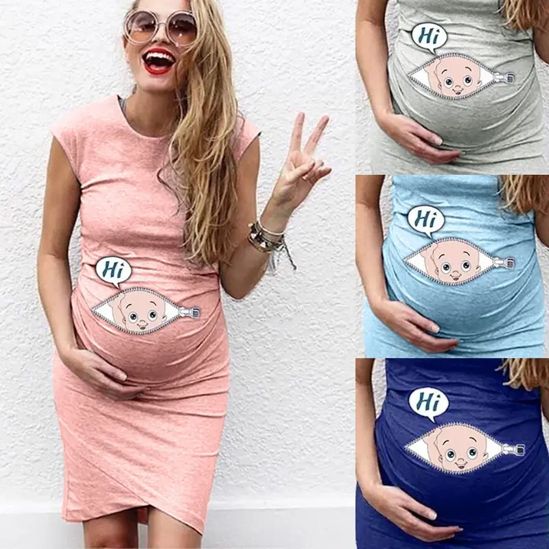 Robe maternité casual décontractée grande taille - vêtement femme enceinte