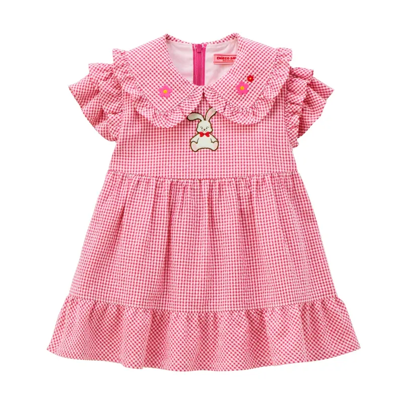 ROBE ROSE À CARREAUX CHIECO SAKU
