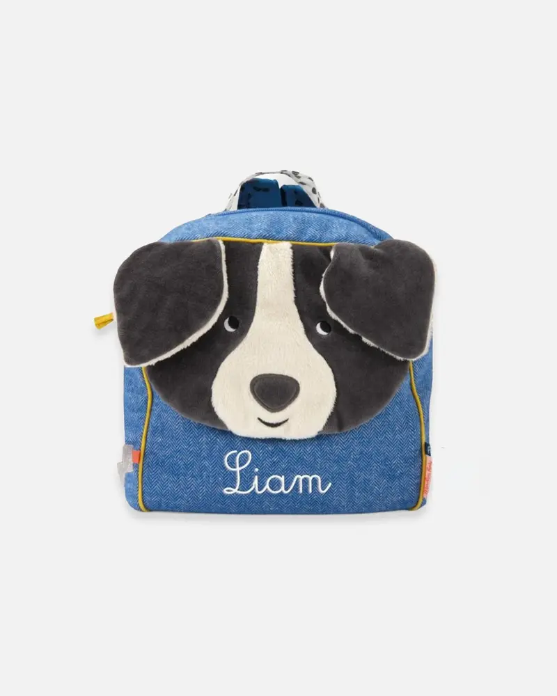 Sac à dos chien bleu à personnaliser