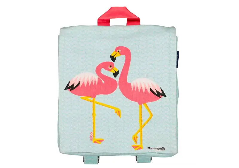 Sac à dos en coton bio Coq en Pâte - Flamant rose