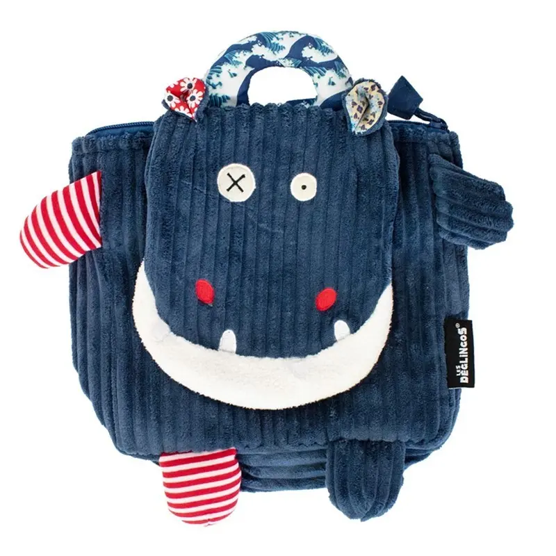 Sac à dos velours côtelé Hippipos l'hippopotame
